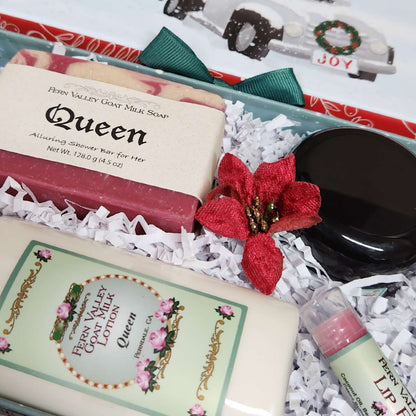 Joyful Christmas Gift Set For Her | Handmade Goat Milk Soap + Lotion