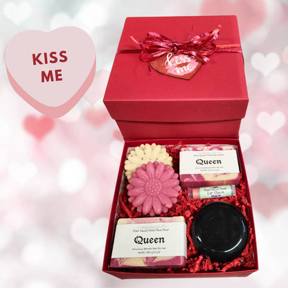 Handmade Goat Milk Soap + Body Butter |  Kiss Me Valentines Gift Box for Her
