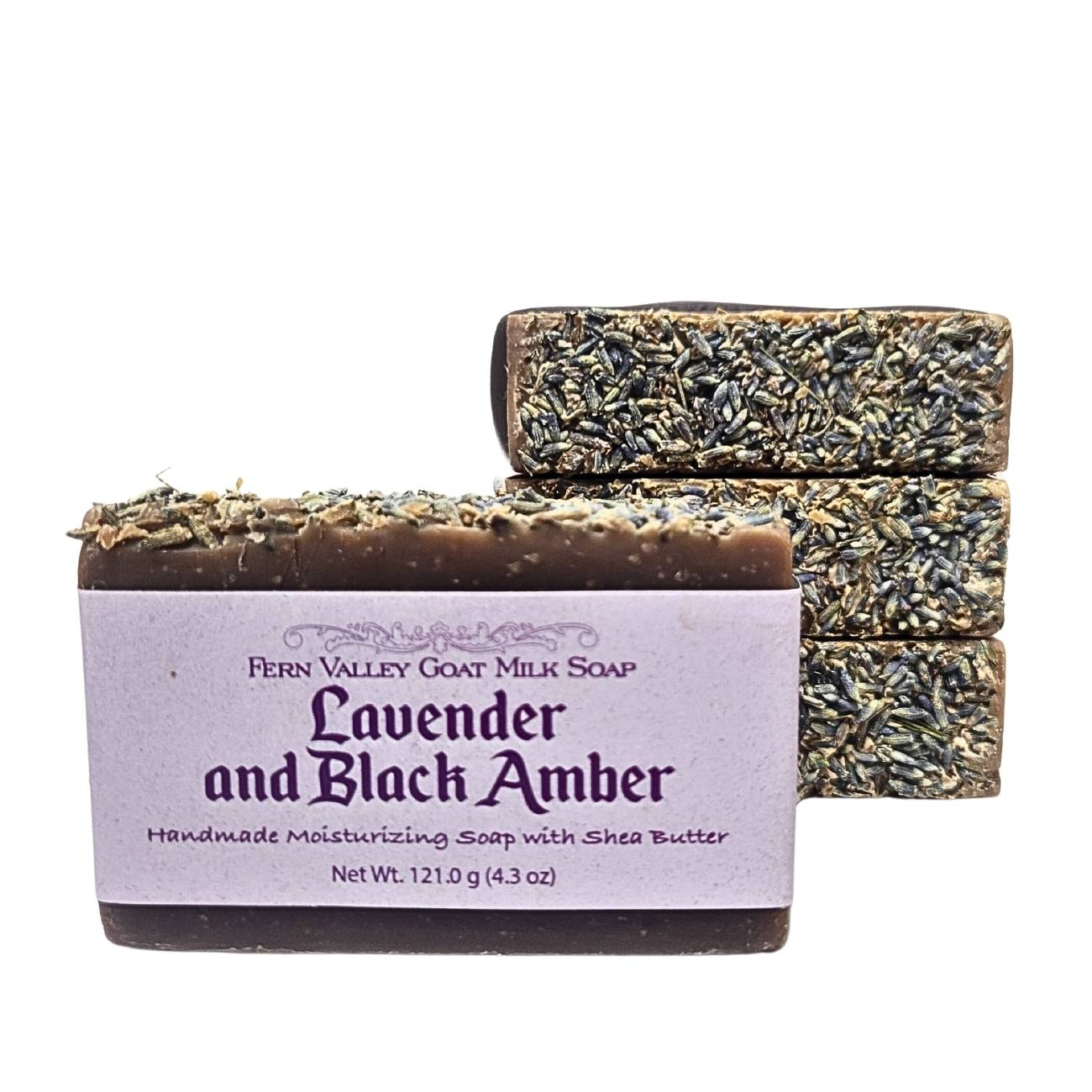 Handmade Goat Milk Soap | Moisturizing Lavender and Black Amber