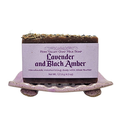 Handmade Goat Milk Soap | Moisturizing Lavender and Black Amber