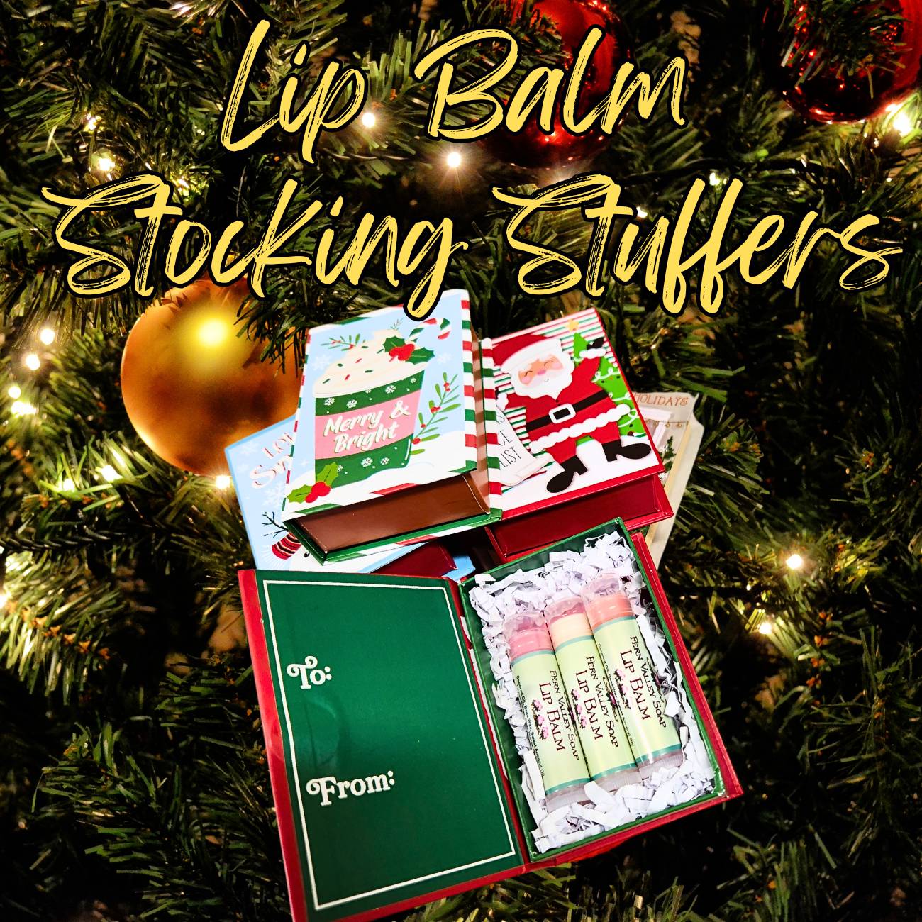 Handmade LIp Balm | Little Book Stocking Stuffers | Three Tubes Flavored Lip Balm