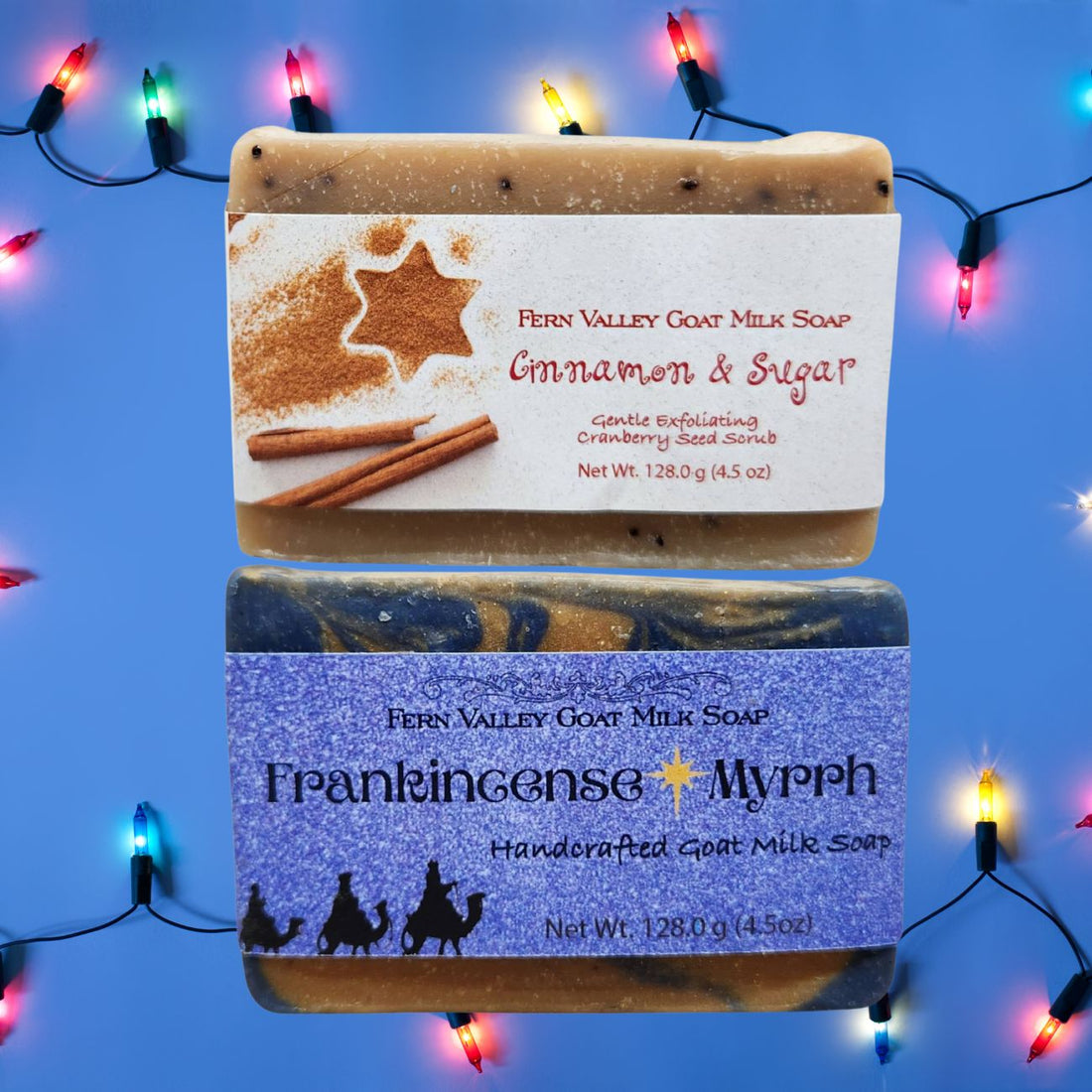 Handmade Goat Milk Soap | Merry Christmas Gift Bags | Two Fun Christmas Soaps