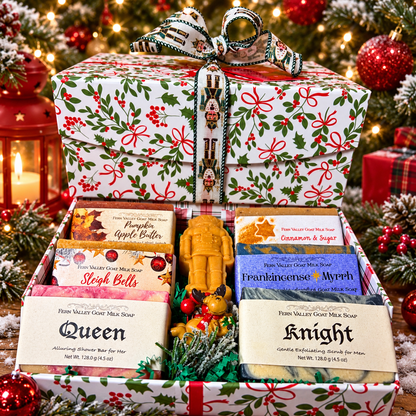 Mistletoe Christmas Gift Set | Handmade Goat Milk Soap Crate
