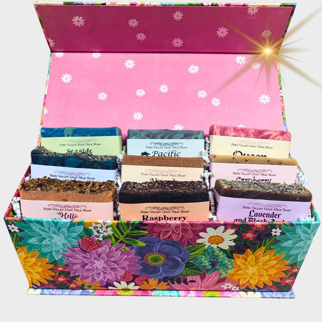 Handmade Goat Milk Soap | Nine Bar Sampler Assortment | Gift Box for Her