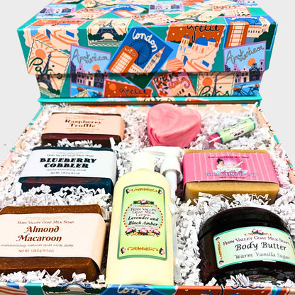 Handmade Goat Milk Soap Gift Set |  Pampering Gift Box |  Lotion + Body Butter