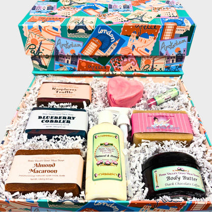 Handmade Goat Milk Soap Gift Set |  Pampering Gift Box |  Lotion + Body Butter