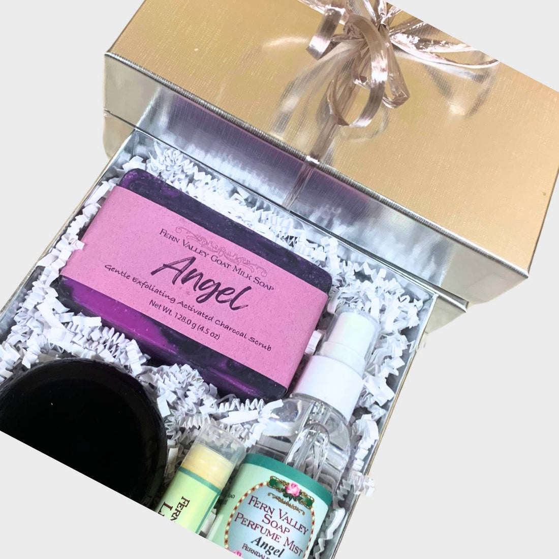 Handmade Goat Milk Soap | Silver & Gold with Perfume Mist and Body Butter