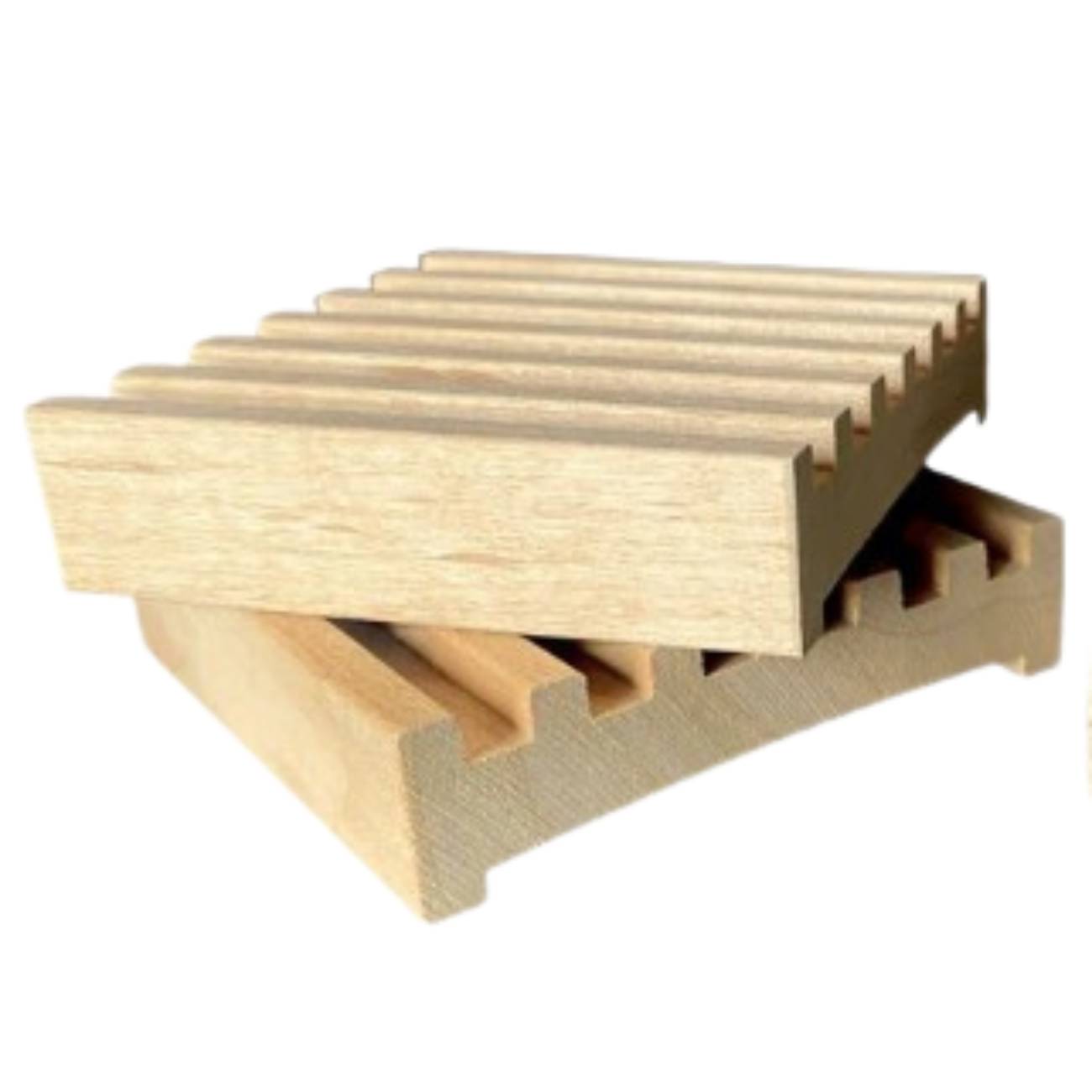Draining Soap Dish | Fern Valley Soap | 3" Square Battlement Style Wood Soap Dish