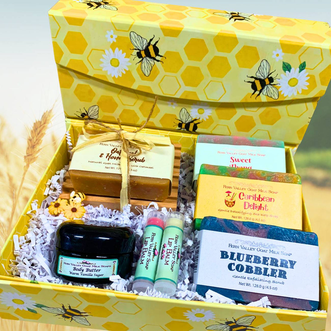 Handmade Goat Milk Soaps | Summer Honey Bee Gift Box