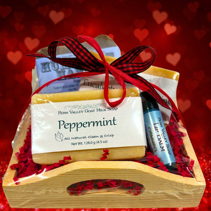 Handmade Natural Goat Milk Soap | Three Bar Gift Crate + Lip balm