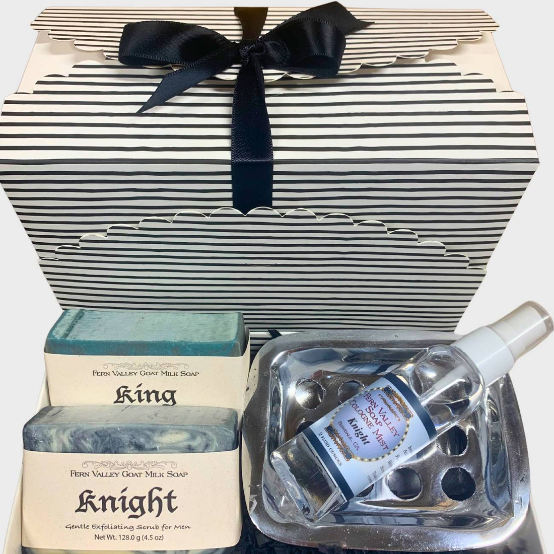 Handmade Goat Milk Soap | Two Bar Gift Box + Cologne &amp; Soap Dish
