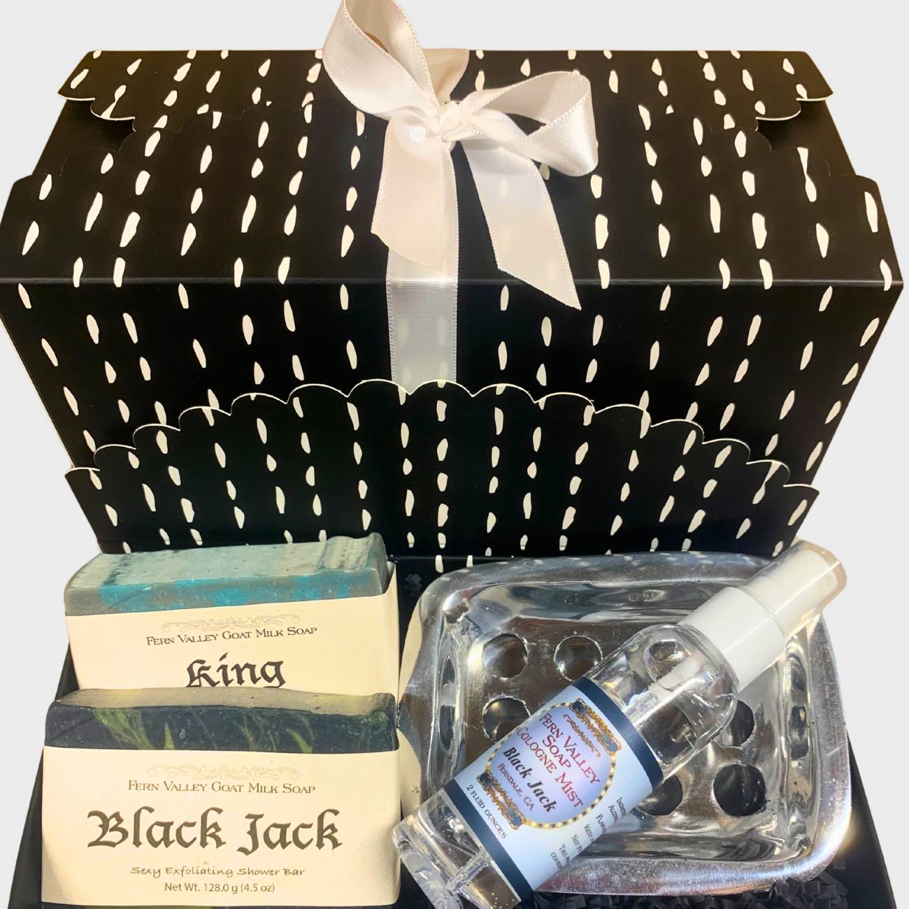 Handmade Goat Milk Soap | Two Bar Gift Box + Cologne &amp; Soapdish