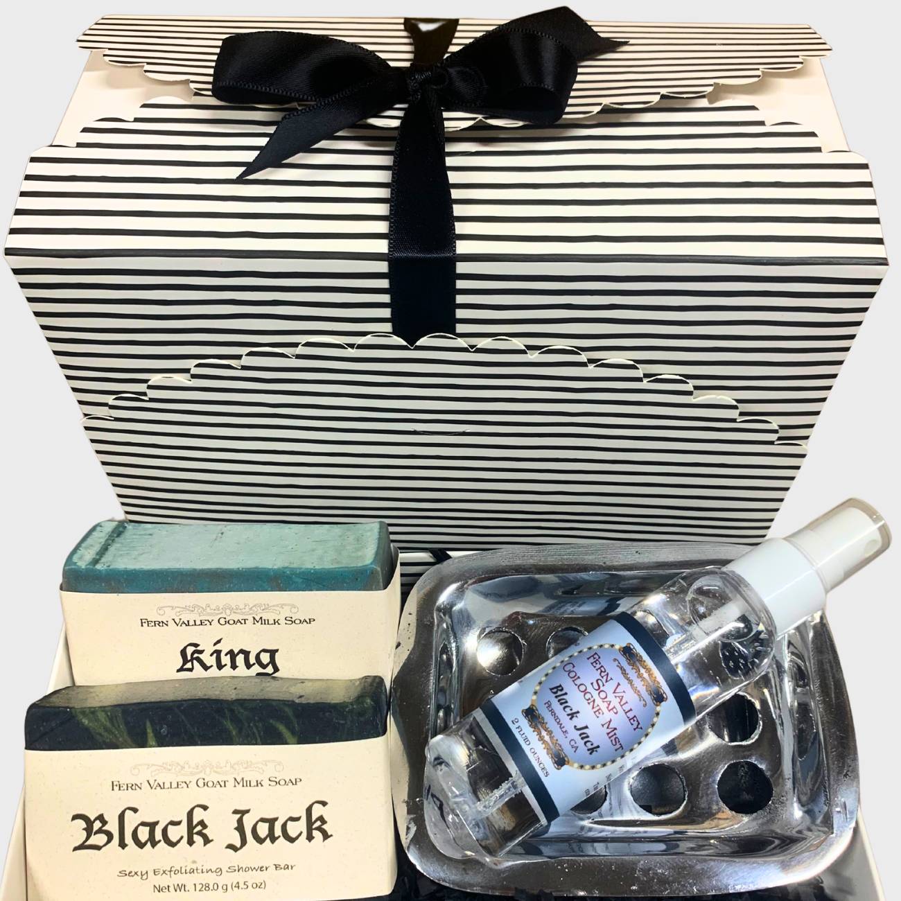 Handmade Goat Milk Soap | Two Bar Gift Box + Cologne &amp; Soapdish
