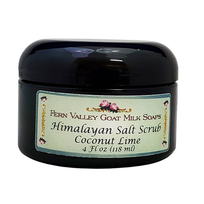 Himalayan Salt Scrub | Skin Care From Fern Valley Goat Milk Soap | Coconut &amp; Lime Verbena Scent