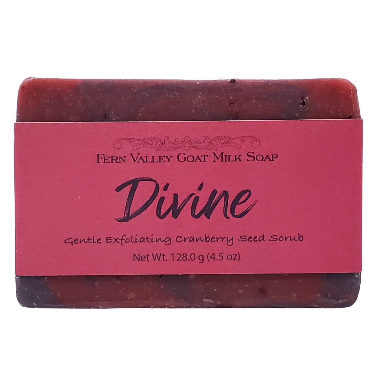 Natural Goat Milk Soap | Exfoliating Cranberry-Seed Scrub | Divine - Musky Floral Scent