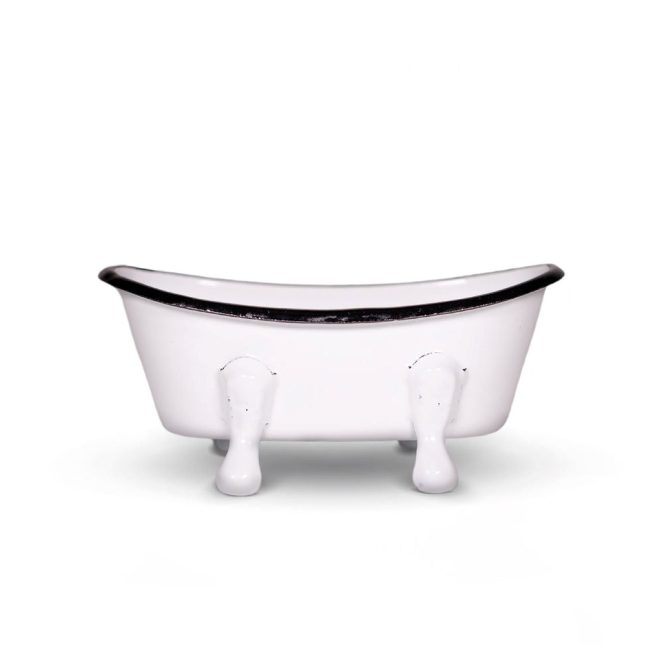 Draining Soap Dish | Fern Valley Soap | Farmhouse White Enameled Metal Bathtub