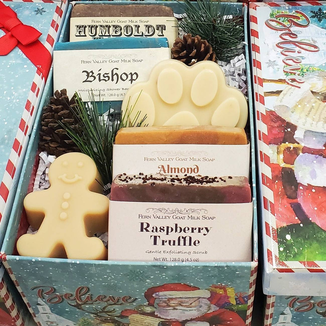 Handmade Goat Milk Soaps | Christmas Gift Box for Couple + Family Dog