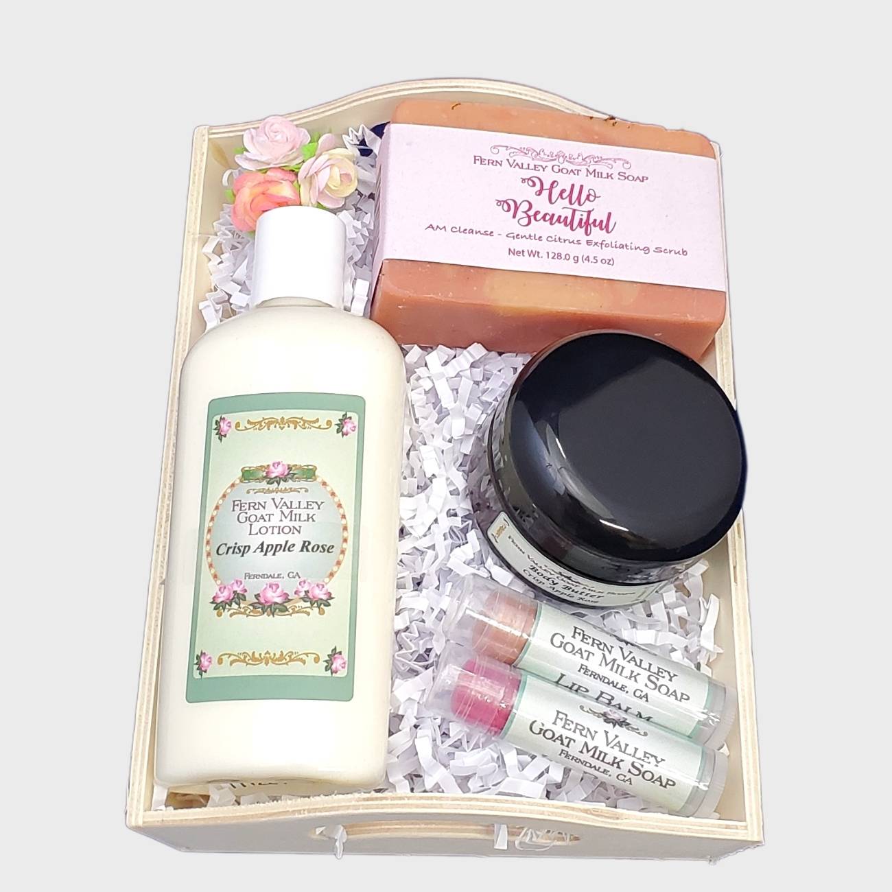 Handmade Goat Milk Soap &amp; Lotion + Body Butter | Hello Beautiful Gift Tray