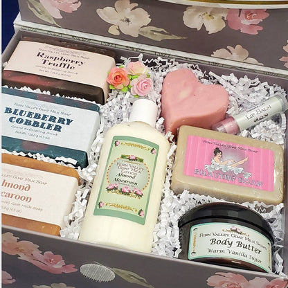 Handmade Goat Milk Soap Gift Set |  Pampering Gift Box |  Lotion + Body Butter