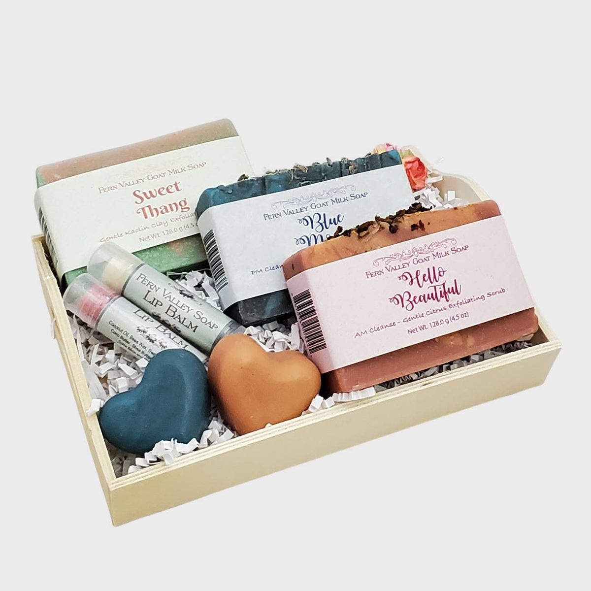 Handmade Goat Milk Soap | Three Full-Size Bars + Two Flavored Lip Balms